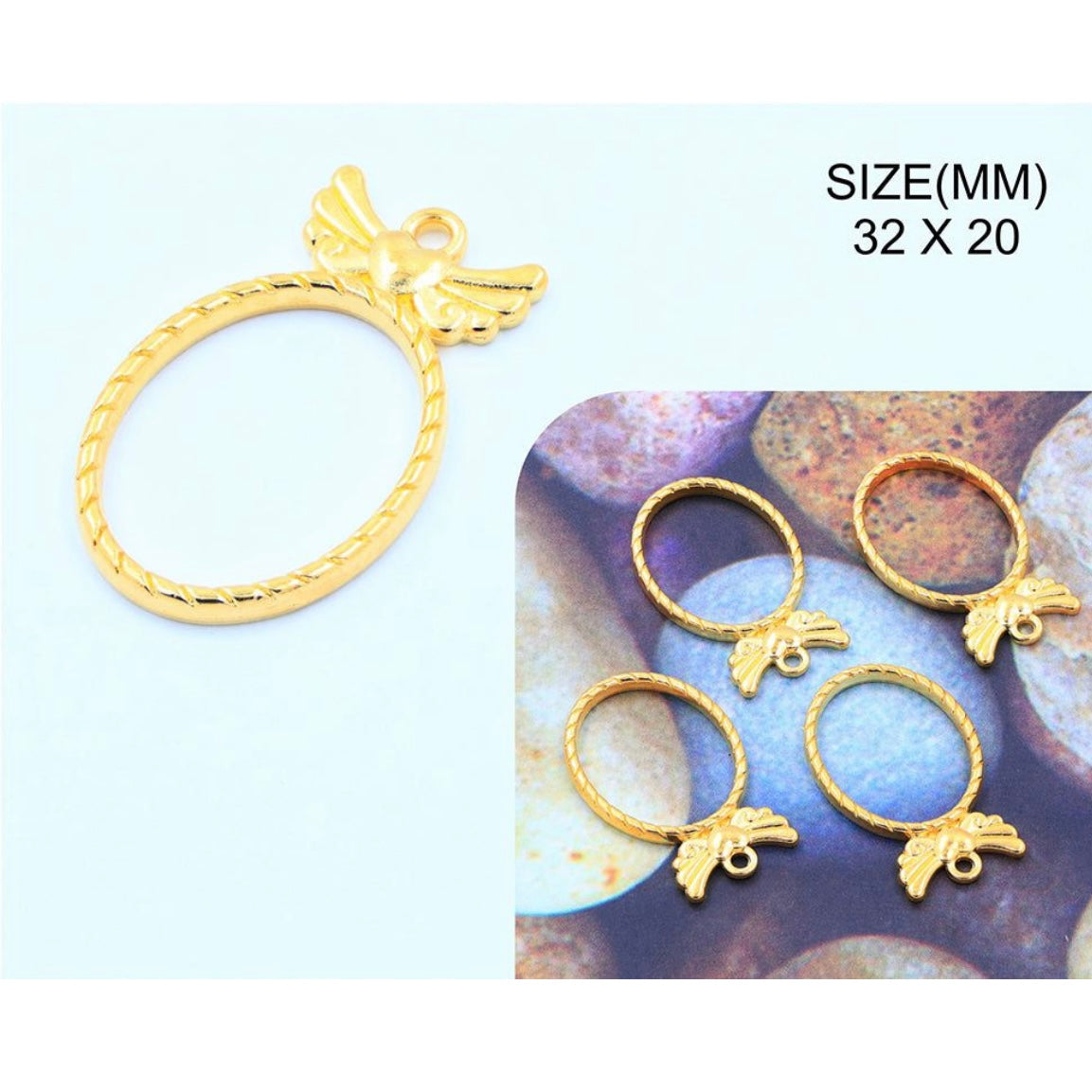 Oval Frame with Heart Wings Bazel 39 image 0