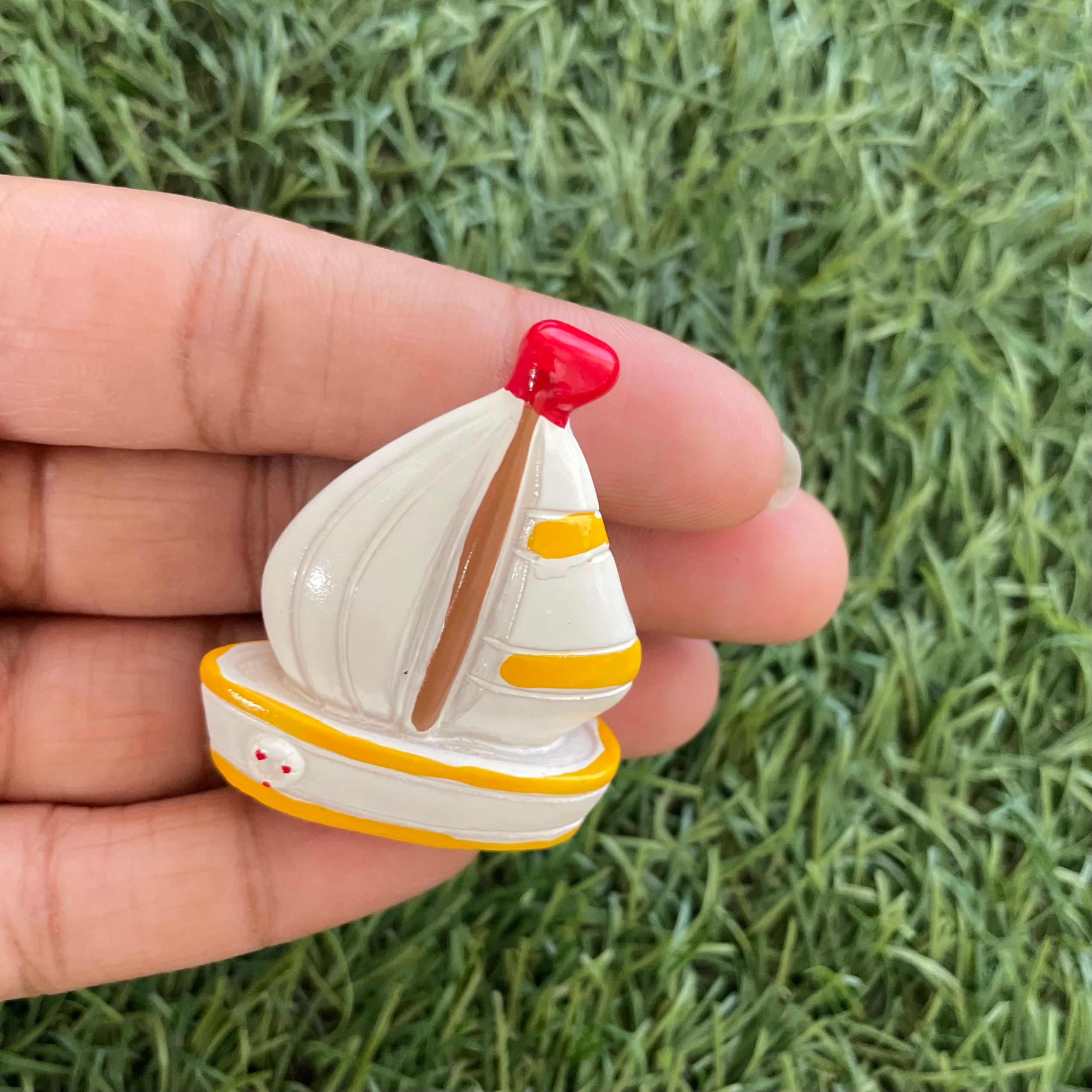 Yellow Sail Boat Miniature 90 image 1