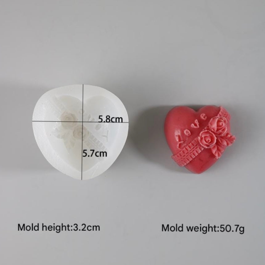 Floral Bow Heart Soap Mould image 0