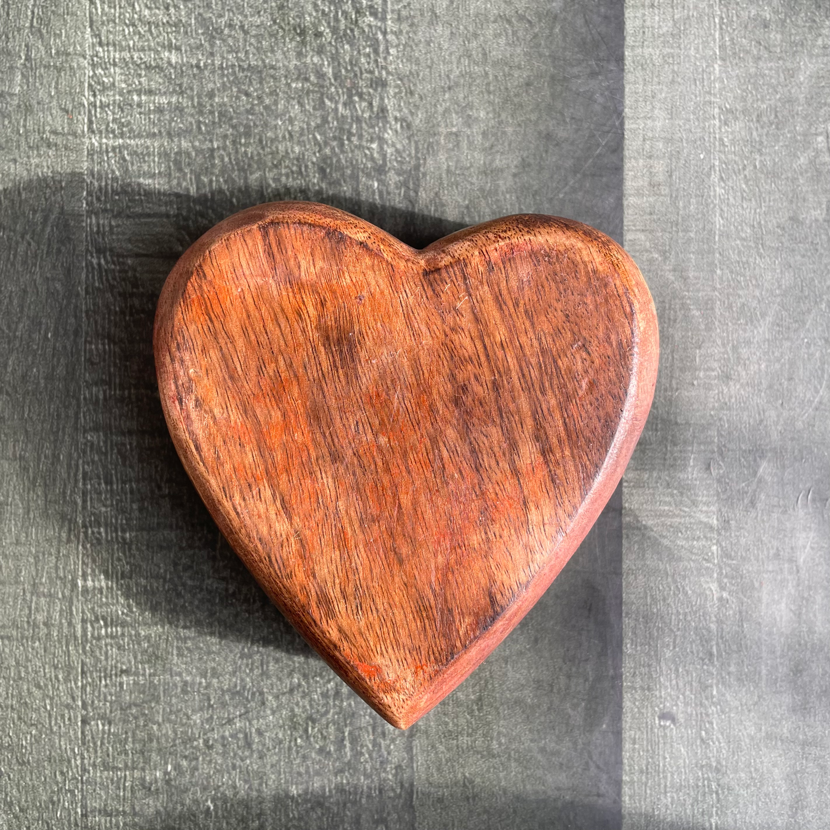 Wooden Candle Heart Bowl 5” image 1