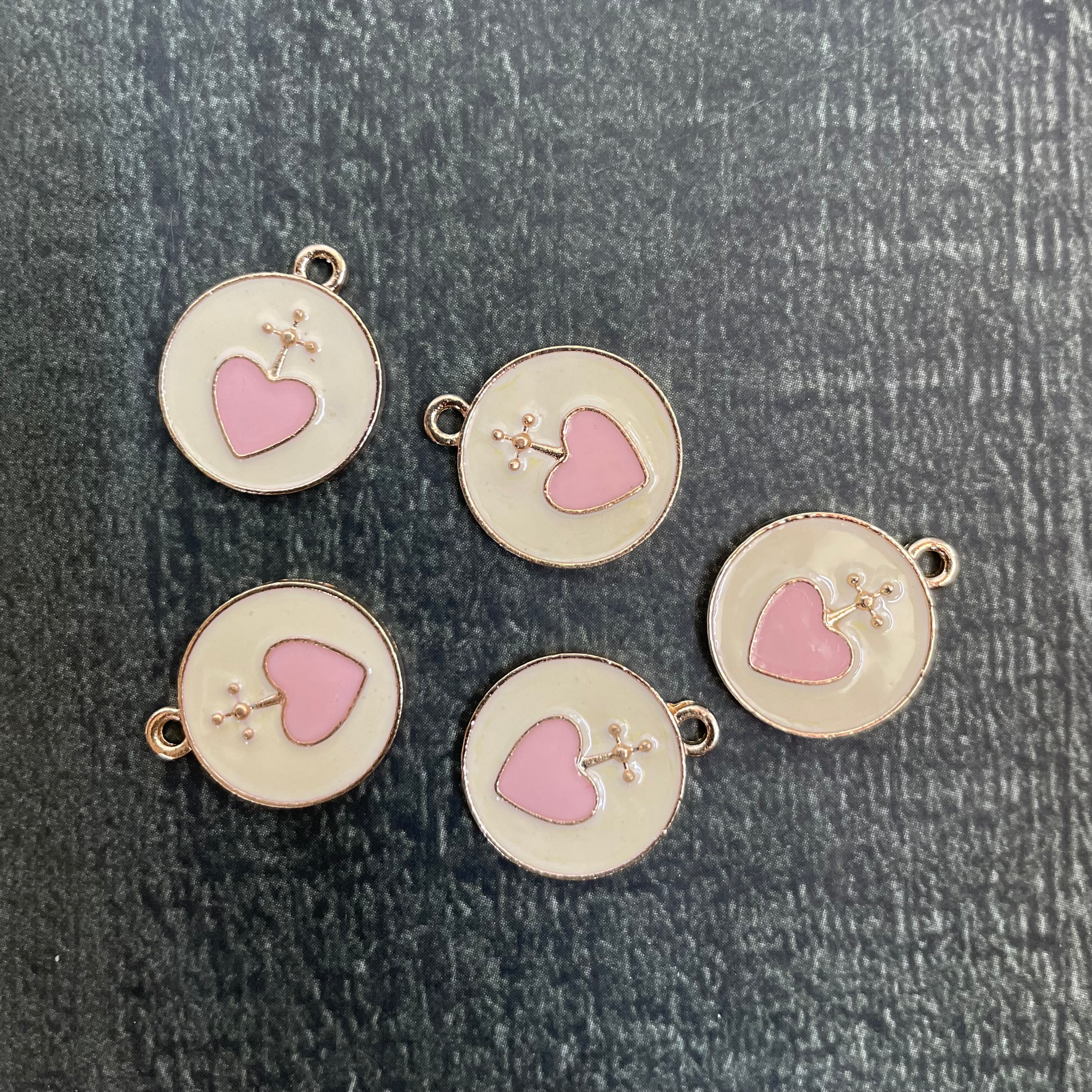 Circular heart symbol zircon charm 11 image 0