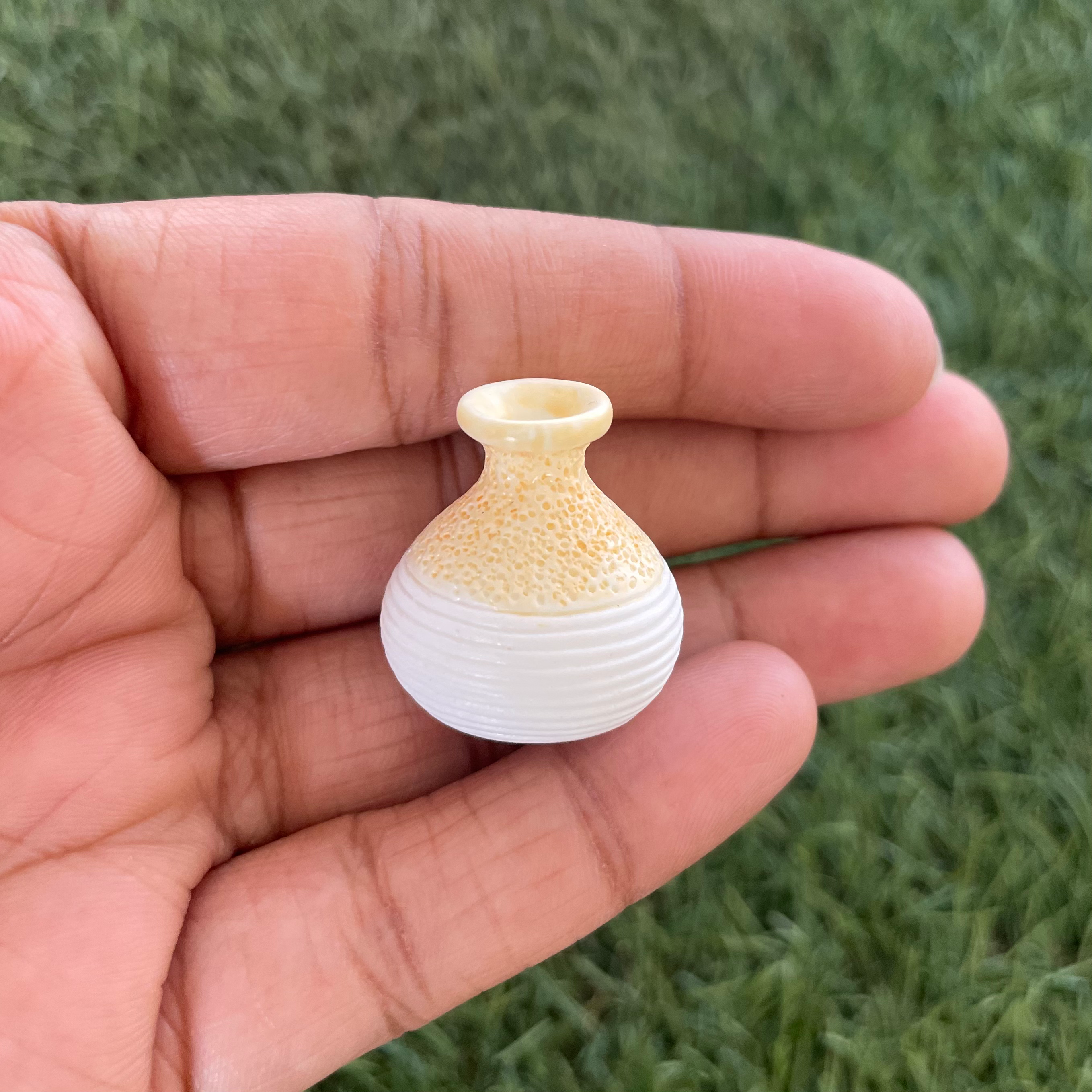 Mini Vase Orange with White Miniature 138 image 1