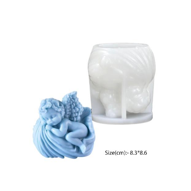 Little Baby Cupid Sleeping Statue Mould image 0