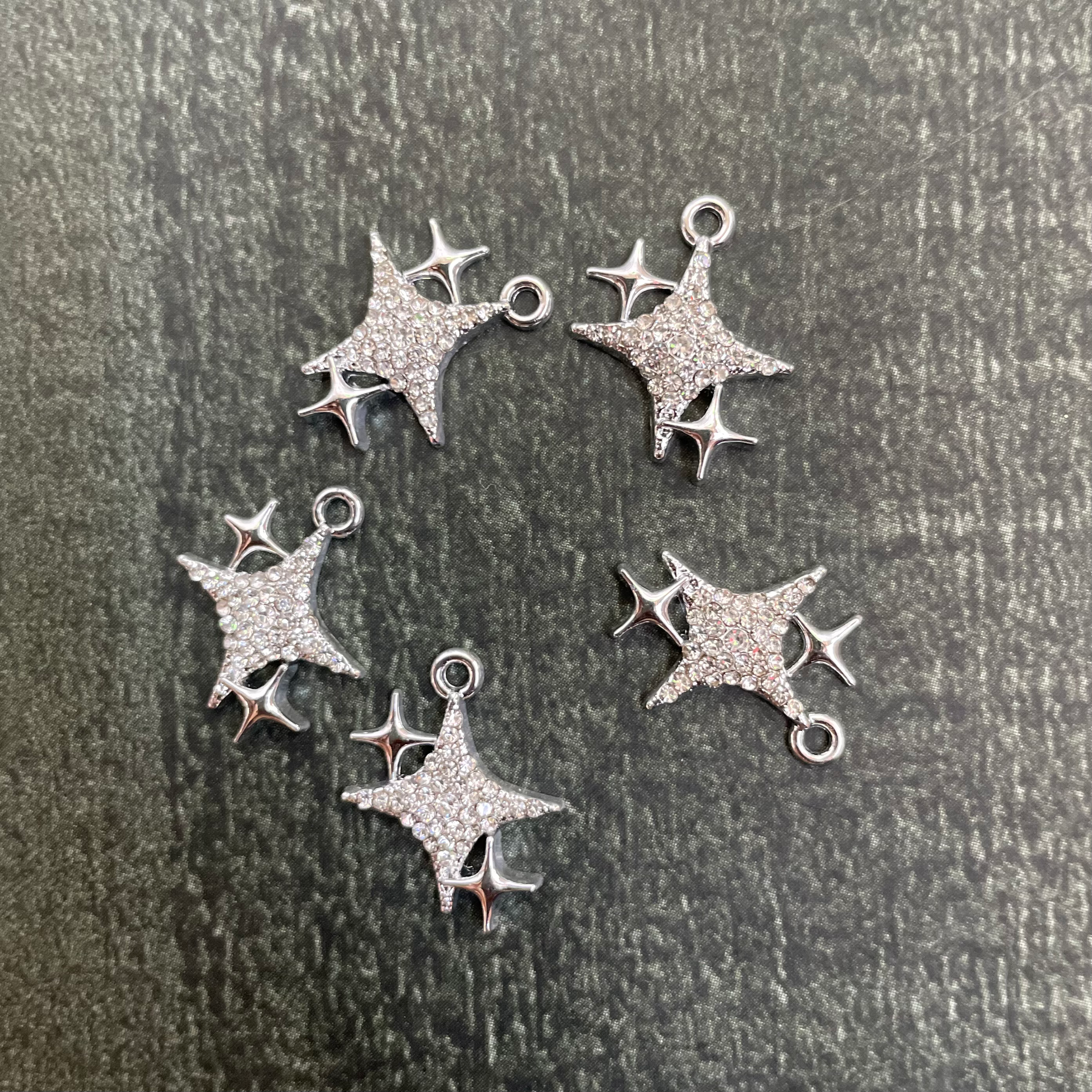 Silver star with diamond charm 14 image 0
