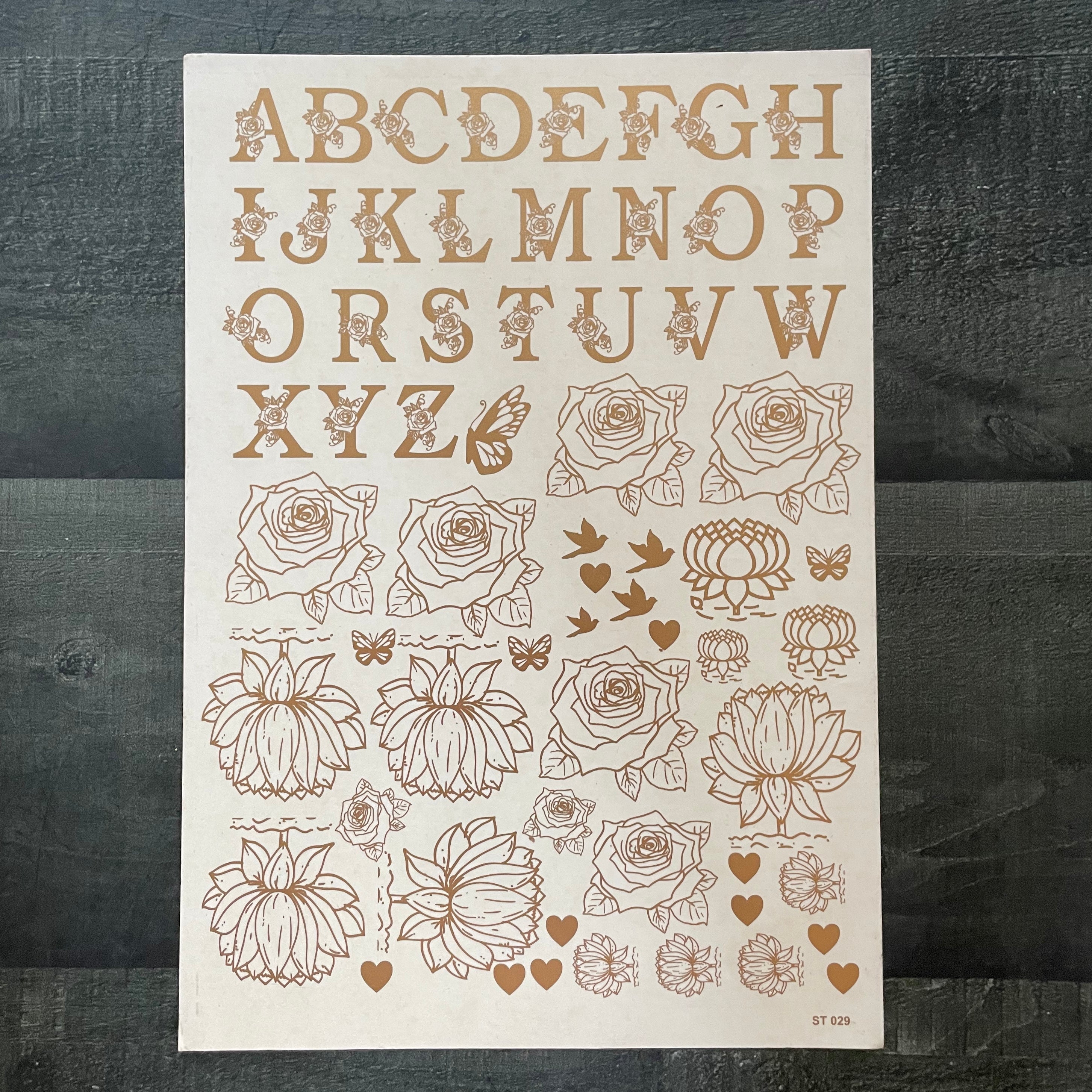 Alphabet & flower embossed sticker 21 image 0