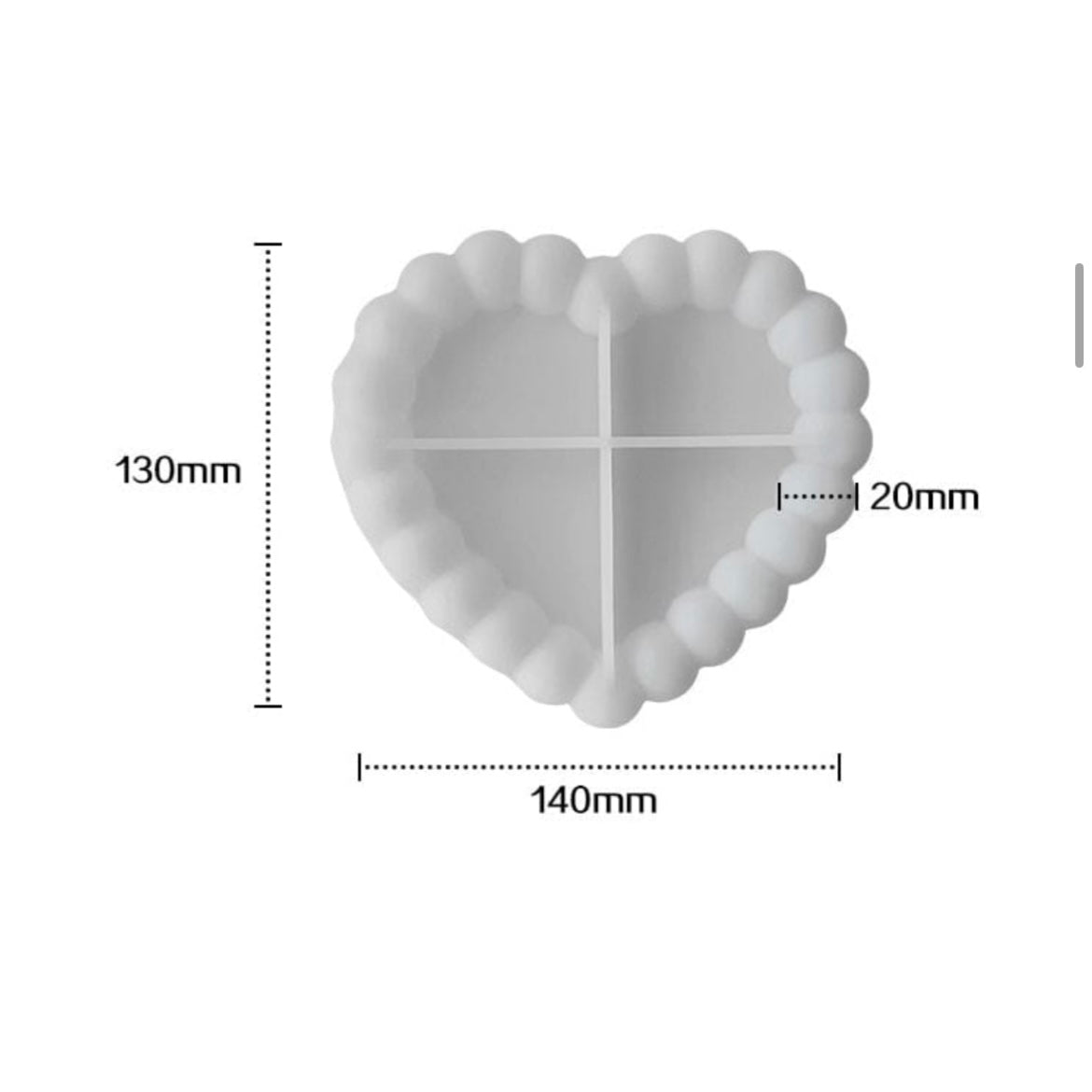 Heart shape with Round Bubble Border Mould image 2