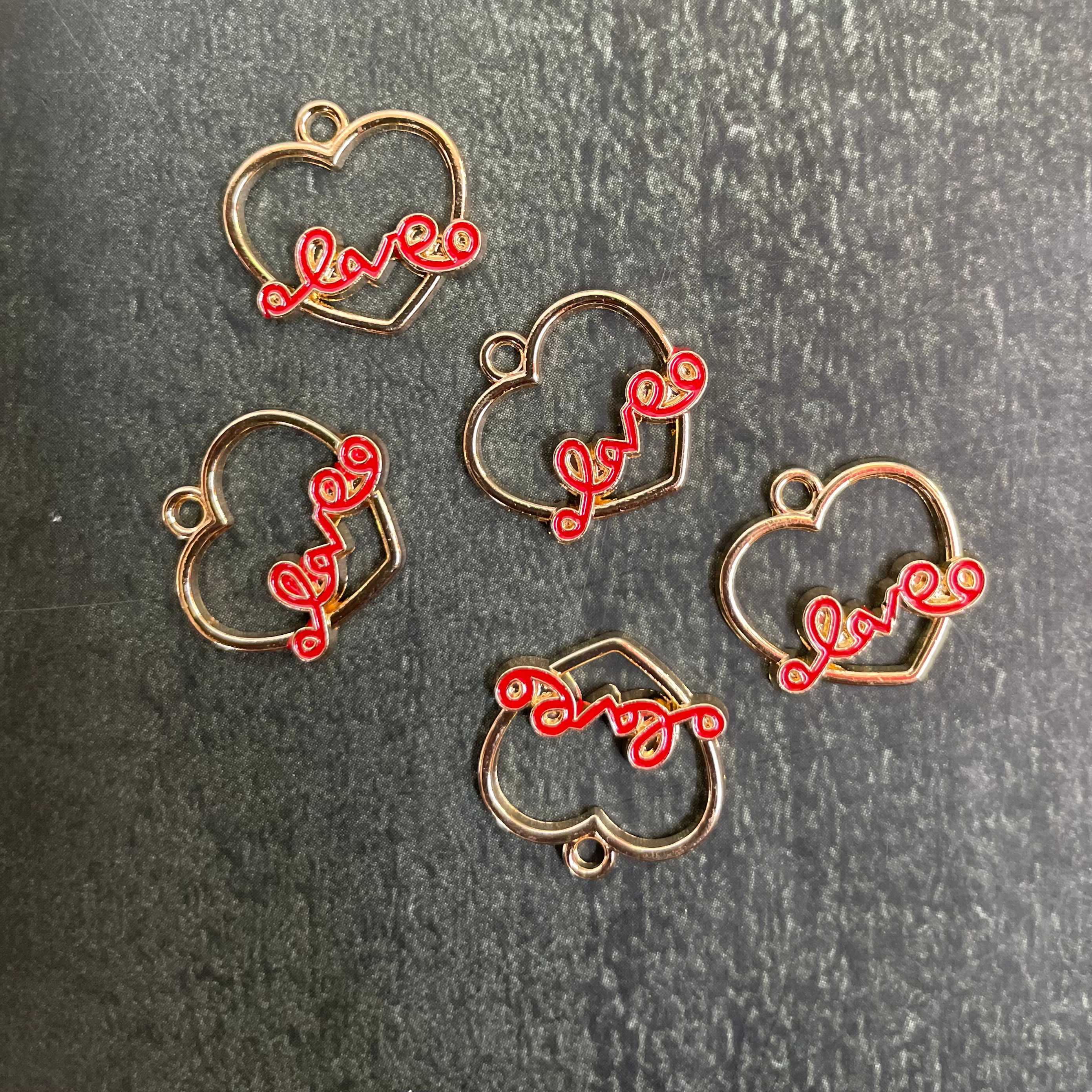 Heart design love text charm 44 image 0