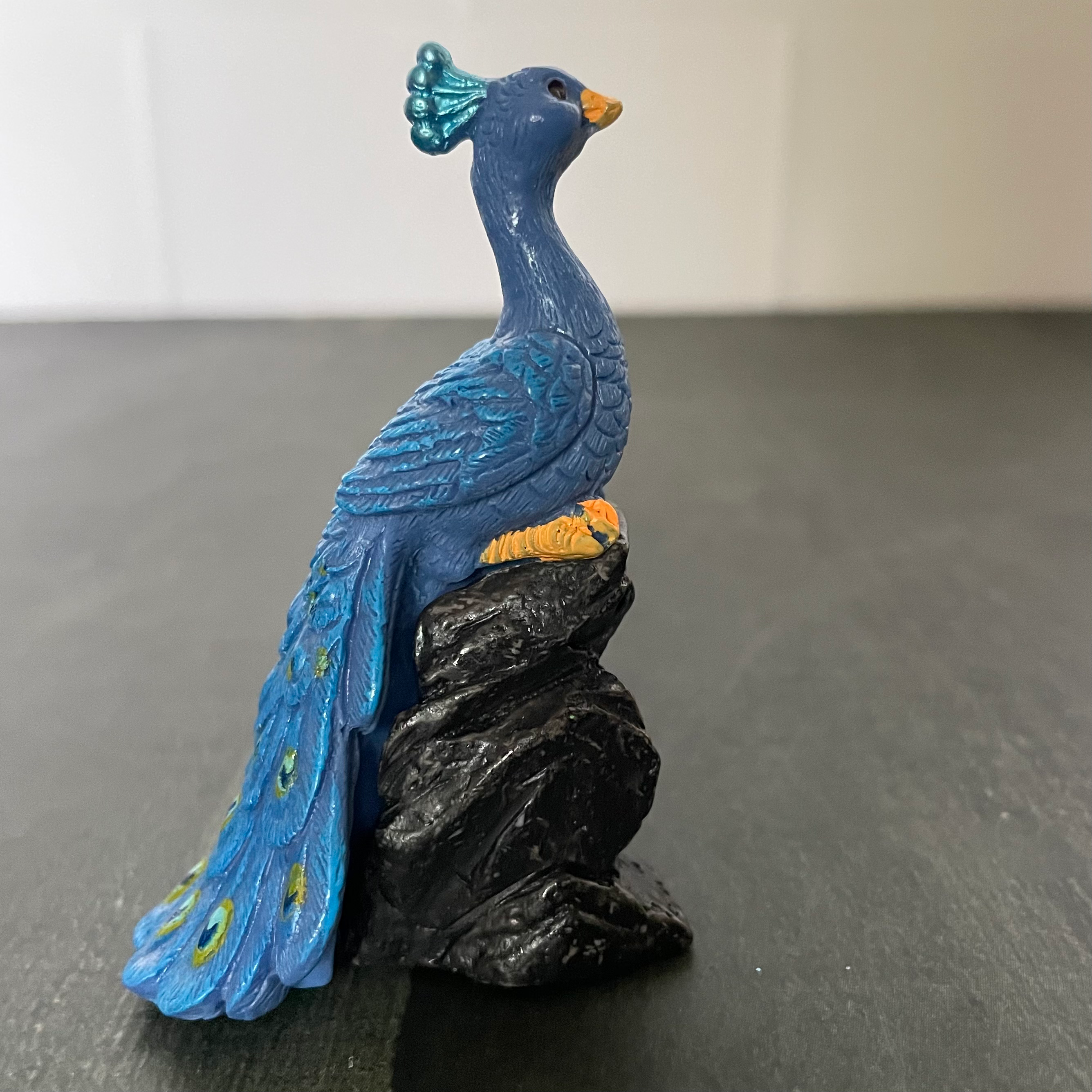 Blue Peacock Seating On Stone Miniature 230 image 0