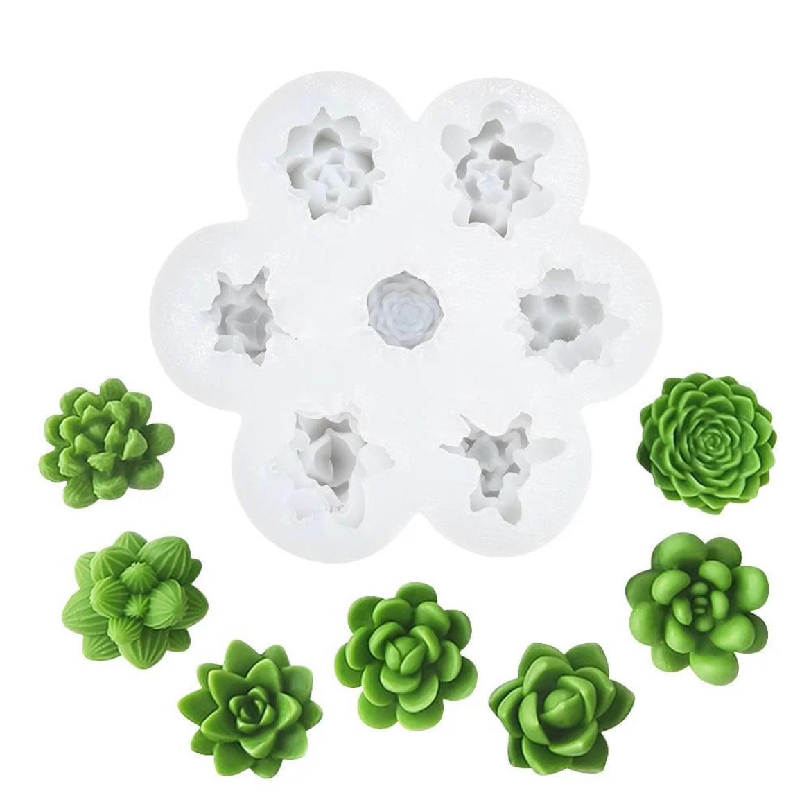 7 Cavity 3D Mix Flower Mould image 0