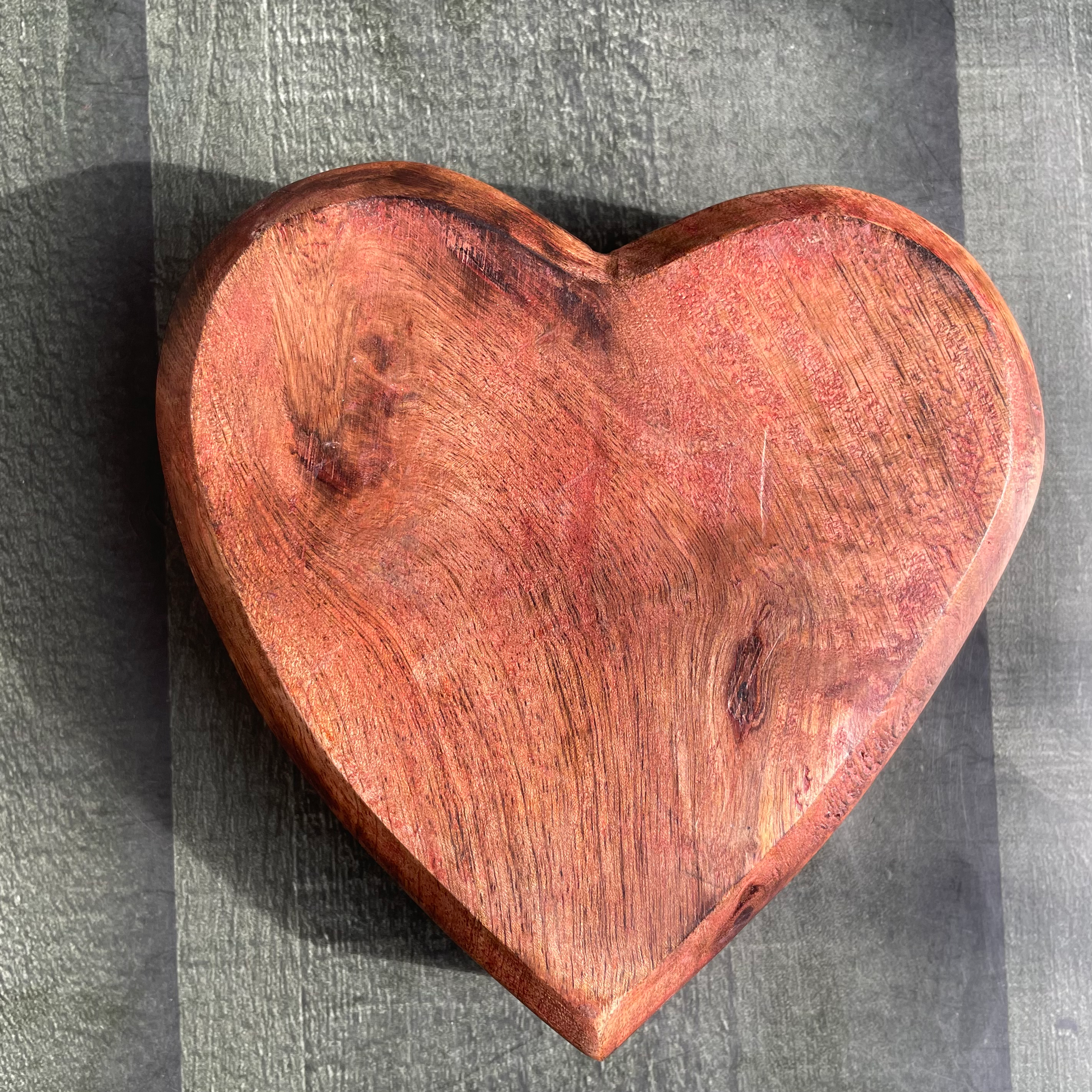 Wooden Heart Candle Bowl 6” image 1