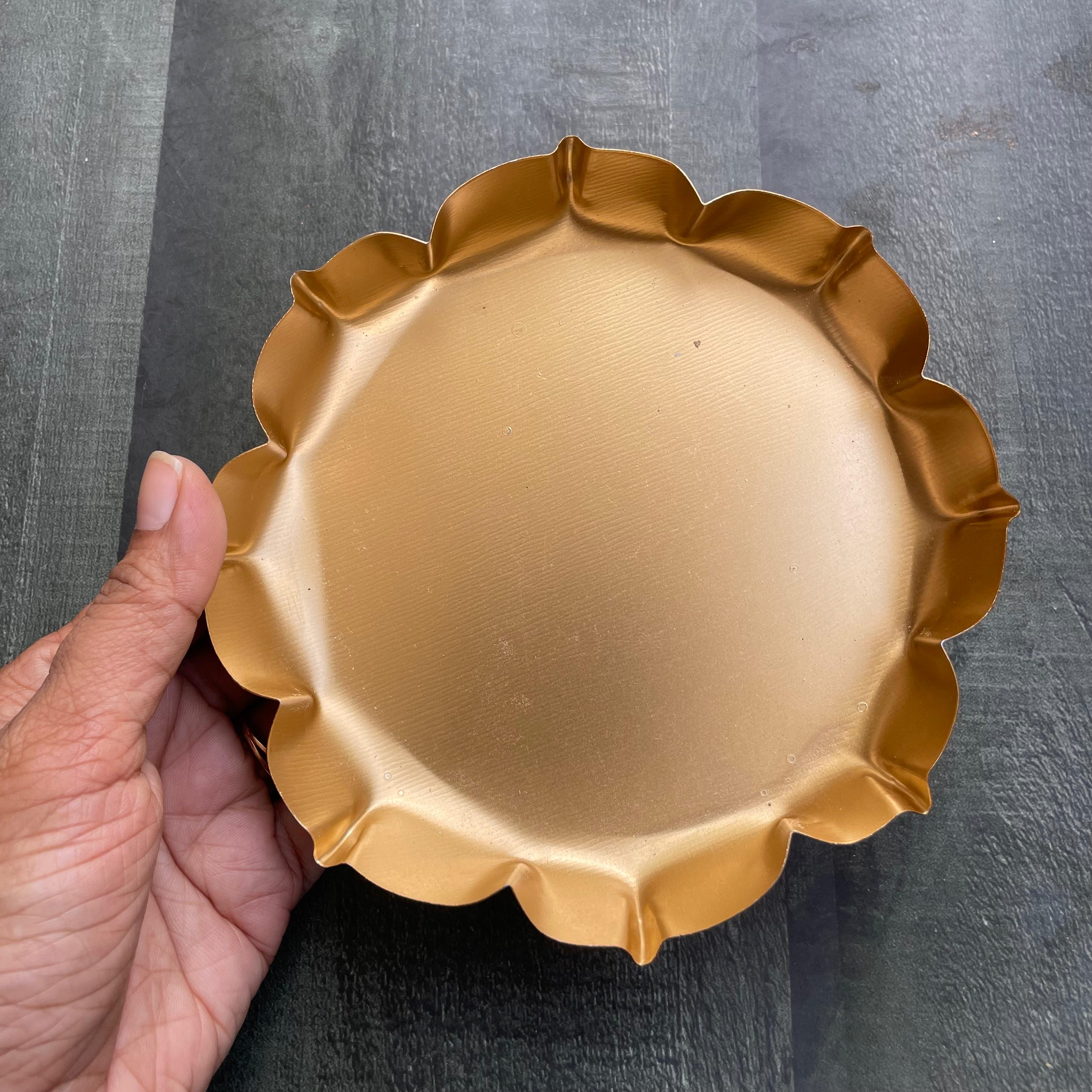 Lotus Urli Candle Metal Base 6.5" image 1