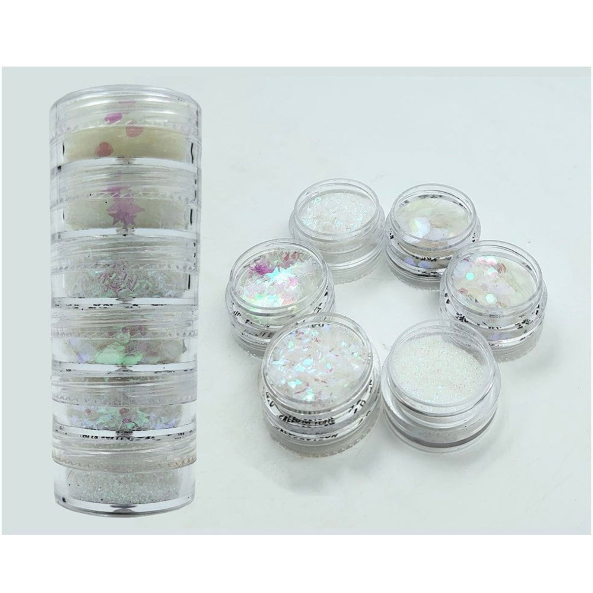 6 in 1 Glitter And Chunks White image 0