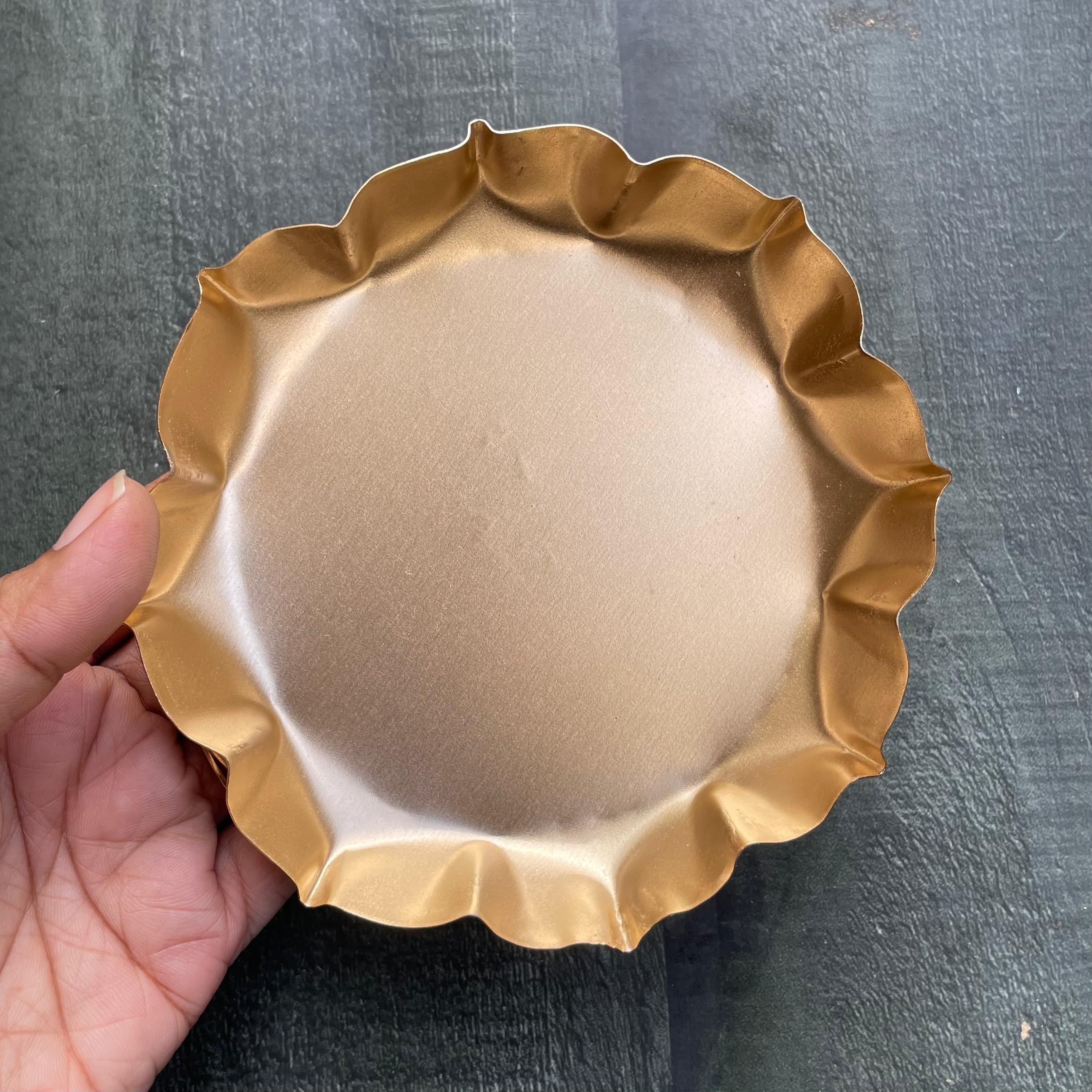 Lotus Urli Candle Metal Base 5.5" image 1