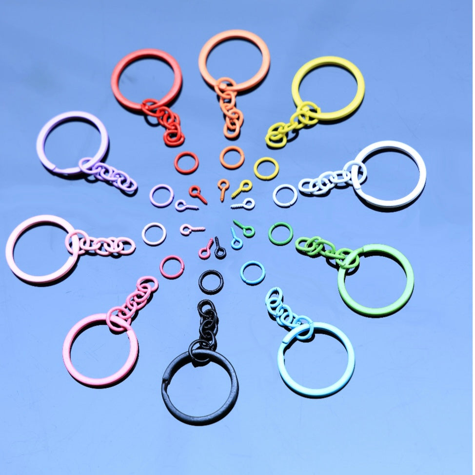Keychain rings multy colour set of 10 shades image 0