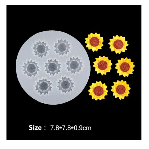 6 Cavity 3D Sun Flower Mould image 0