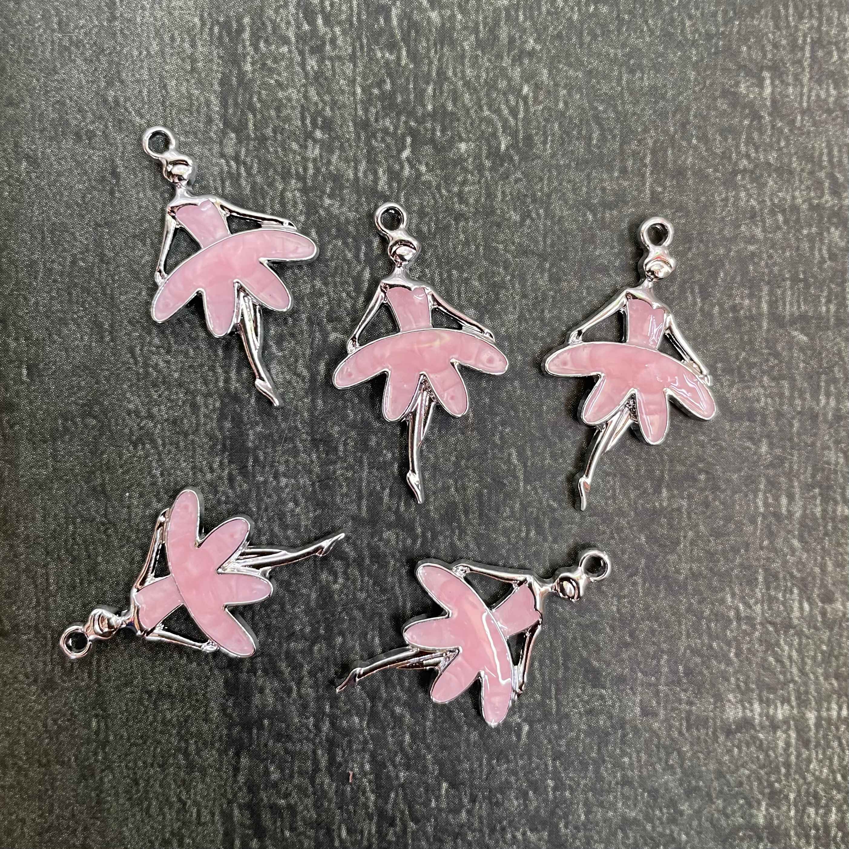 Silver damcing girl charm 9 image 0