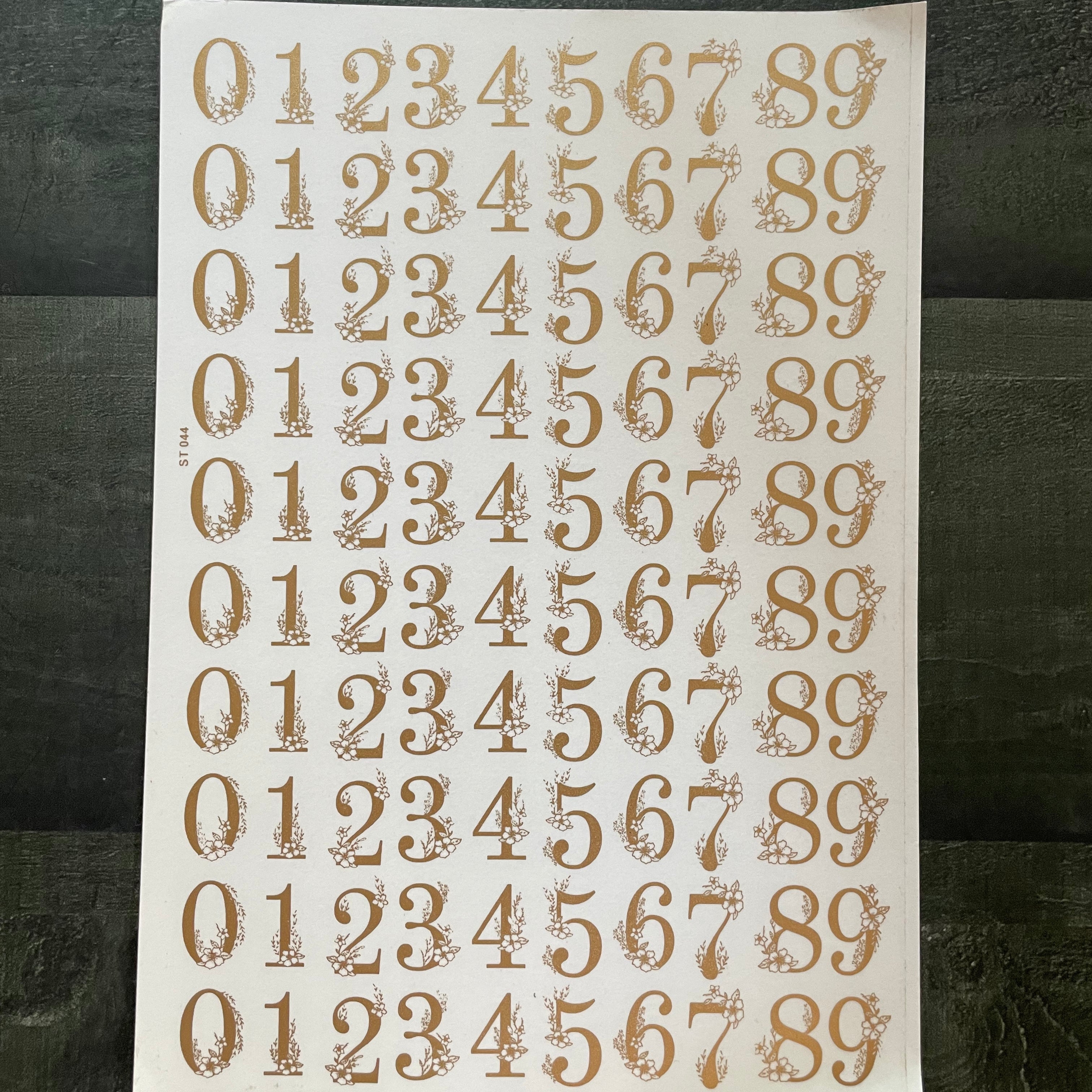 Number embossed sticker 34 image 0