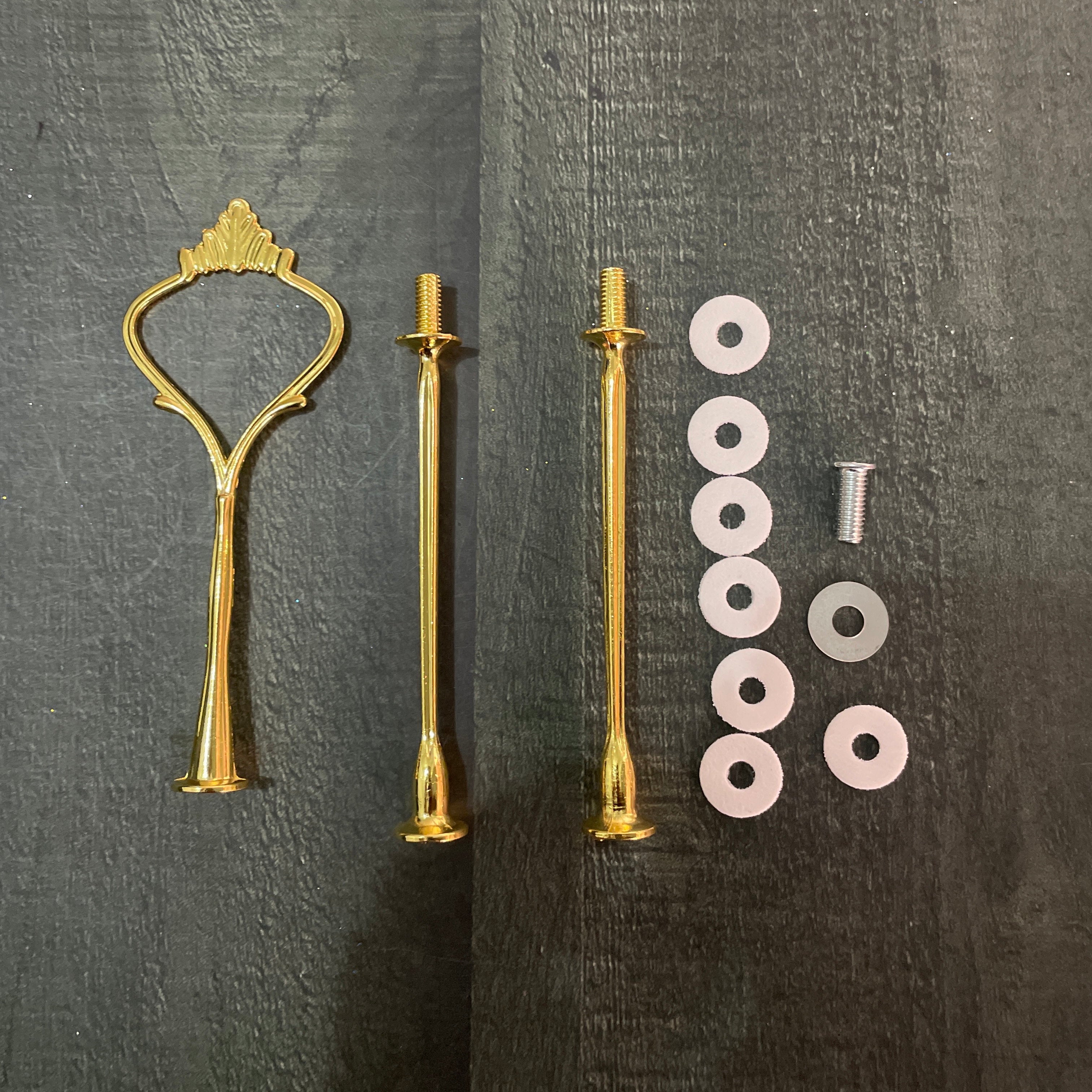 3 tier cake stand golden metal fitting image 0