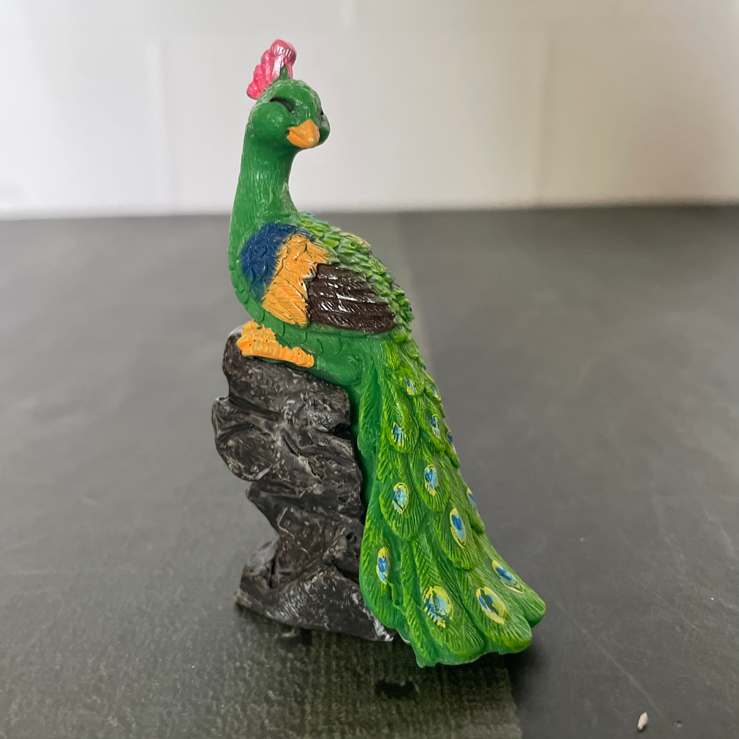 Green Peacock Seating On Stone Miniature 227 image 0