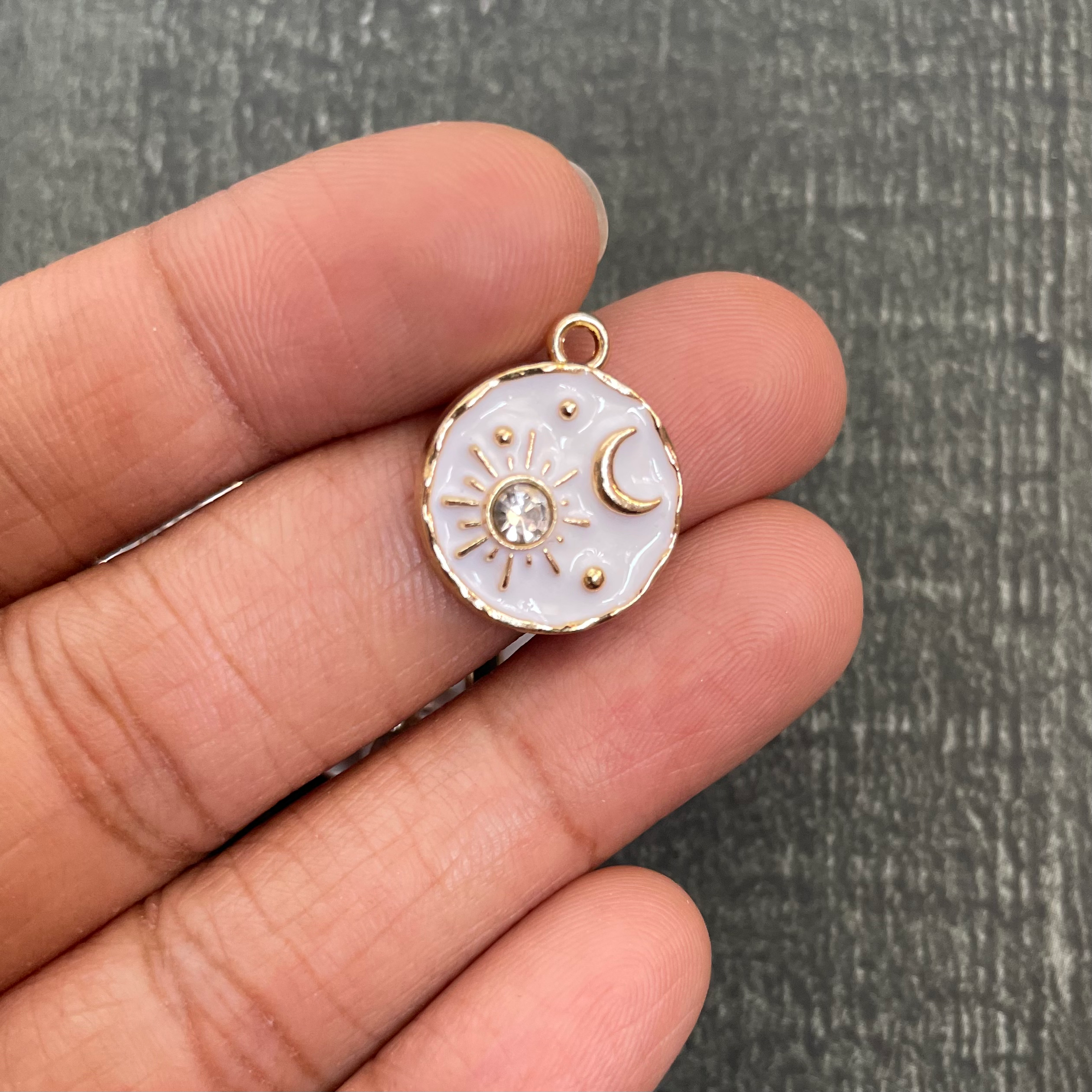 Sun moon round charm 45 image 1