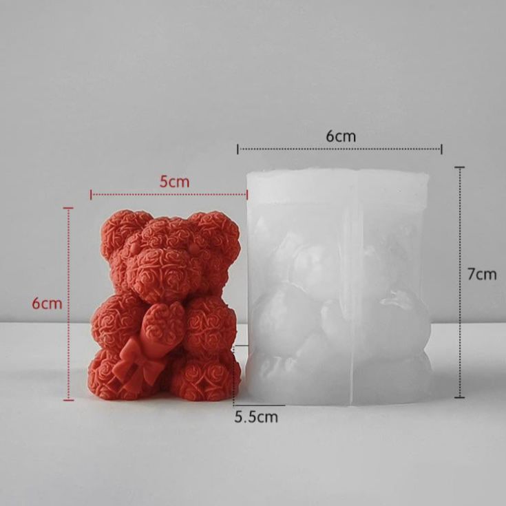 3D Rose Teddy Bear Holding Bukeh Mould  image 0