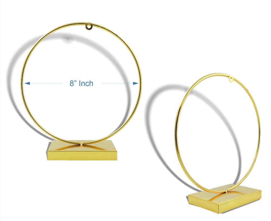 8" metal gold hanging hoop image 1
