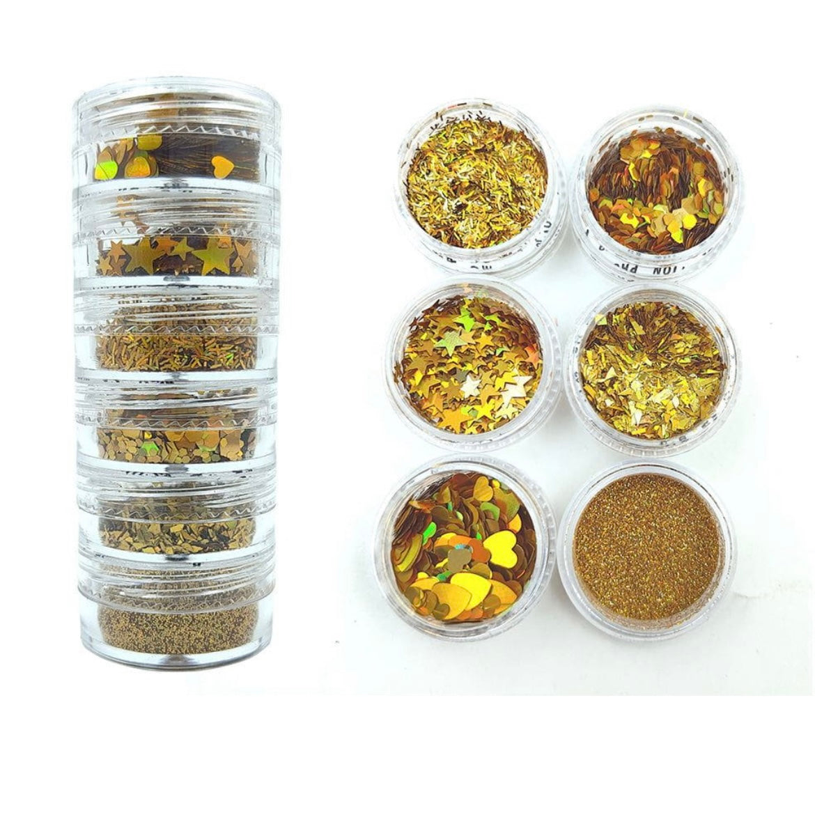 6 in 1 Glitter And Chunks Gold image 0