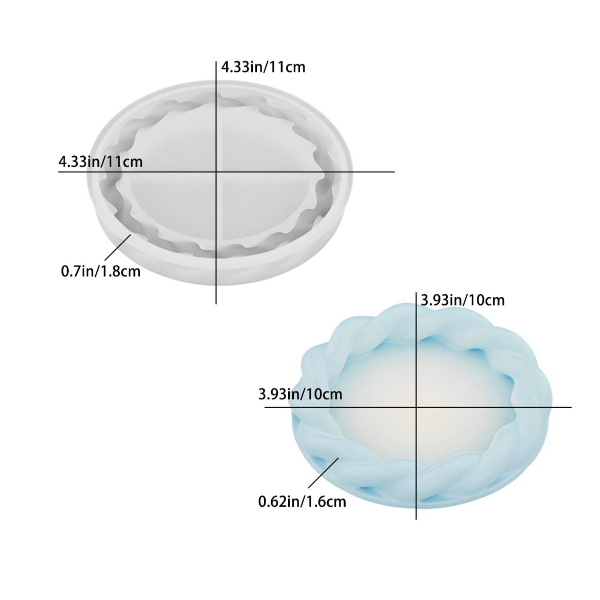 Medium Design Love Twist Plate Tray Mould
