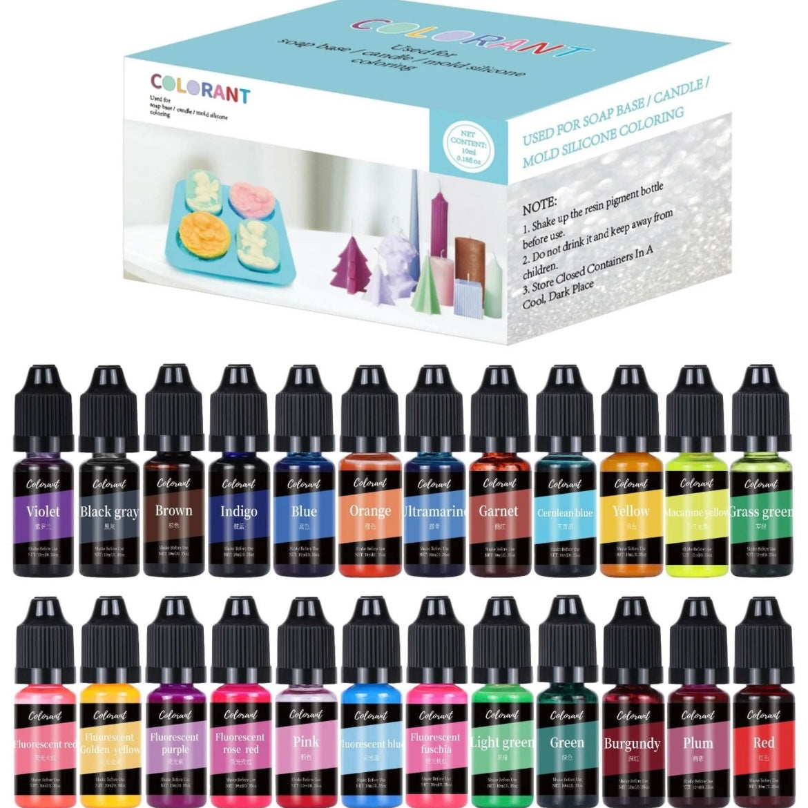 Colours for candle & Soap Making set of 24