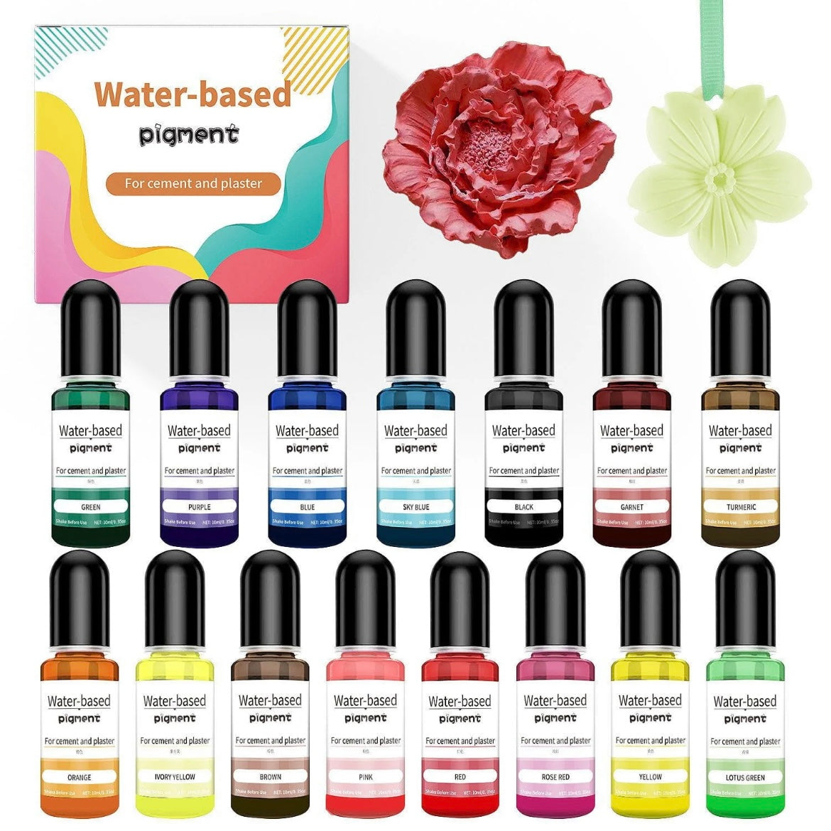 Water Based Pigment set of 15 for Concrete Art & Candle Bases