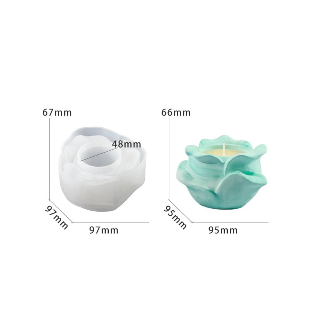 Rose Shape Tea Light & Candle Base Mould