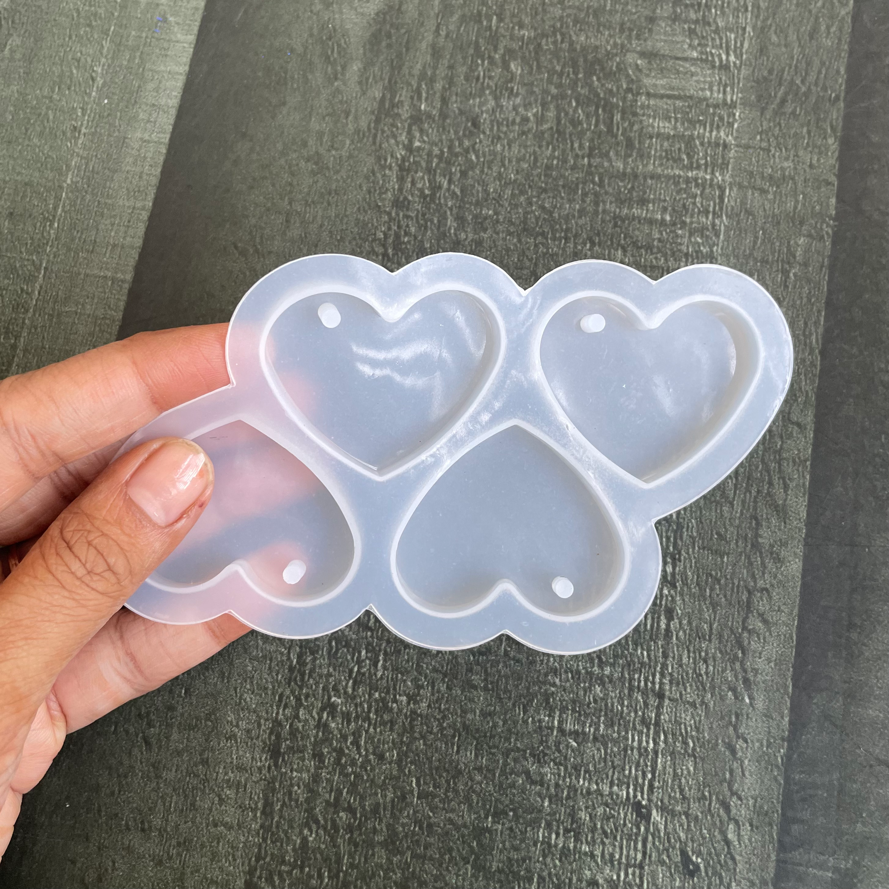 4 in 1 heart keychain mould image 1