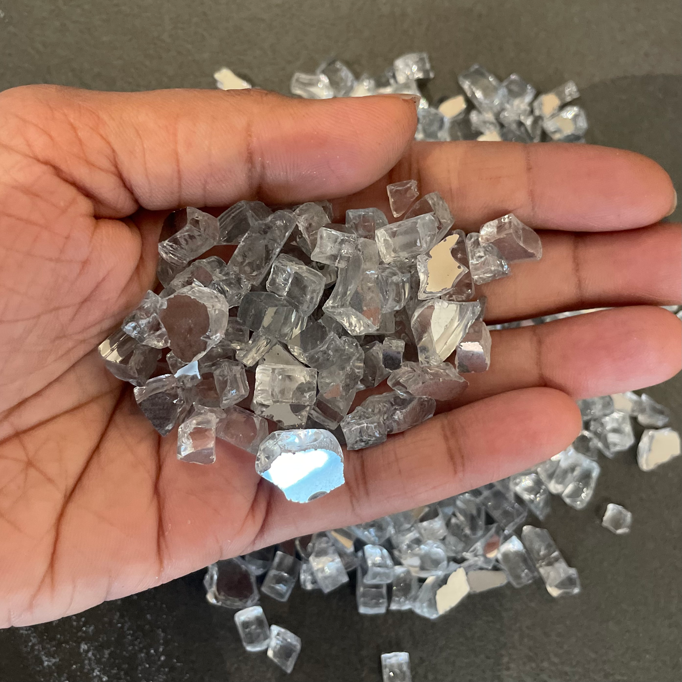 Silver Firepit Glass Stone 4 image 0