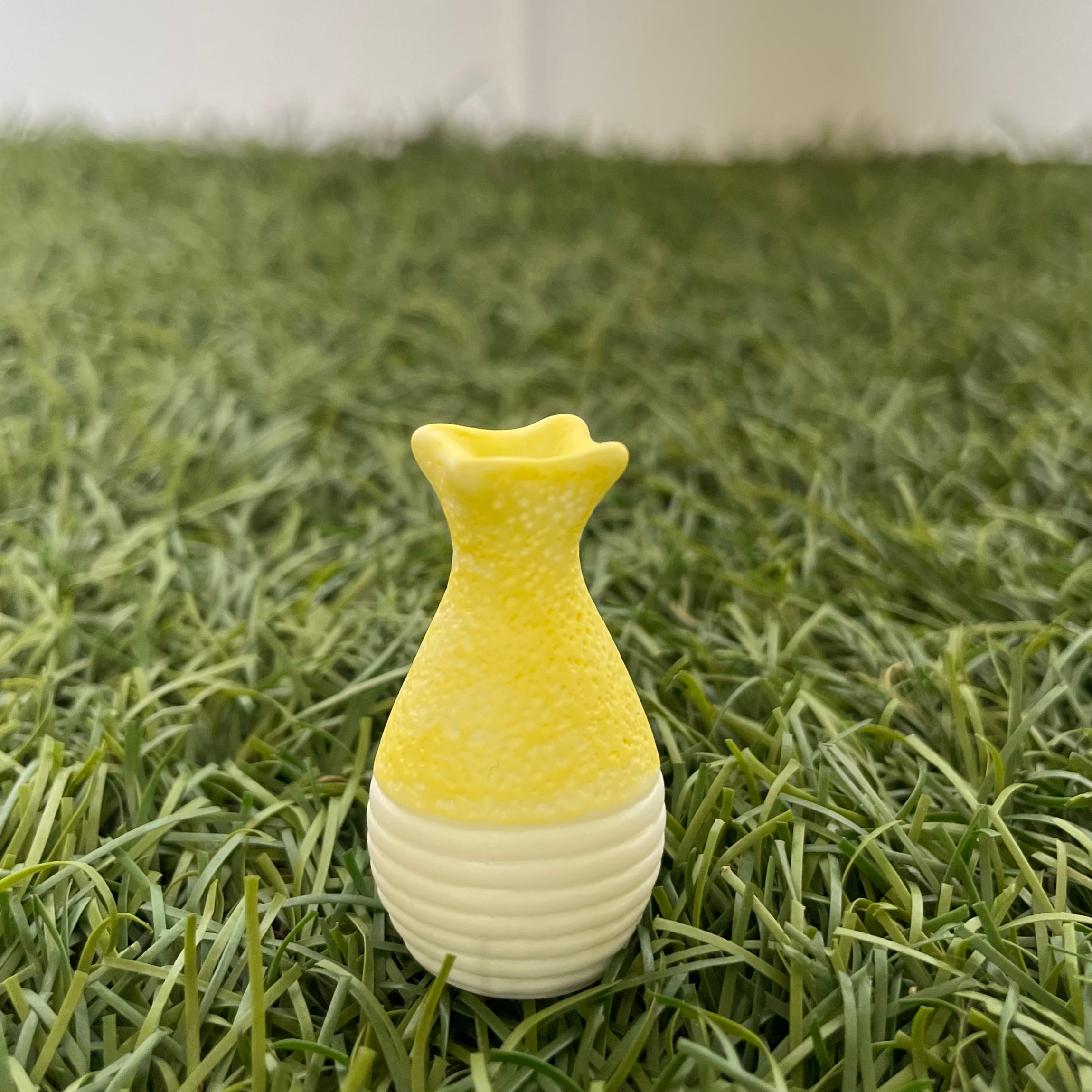 Vase Yellow with White Miniature 139 image 0