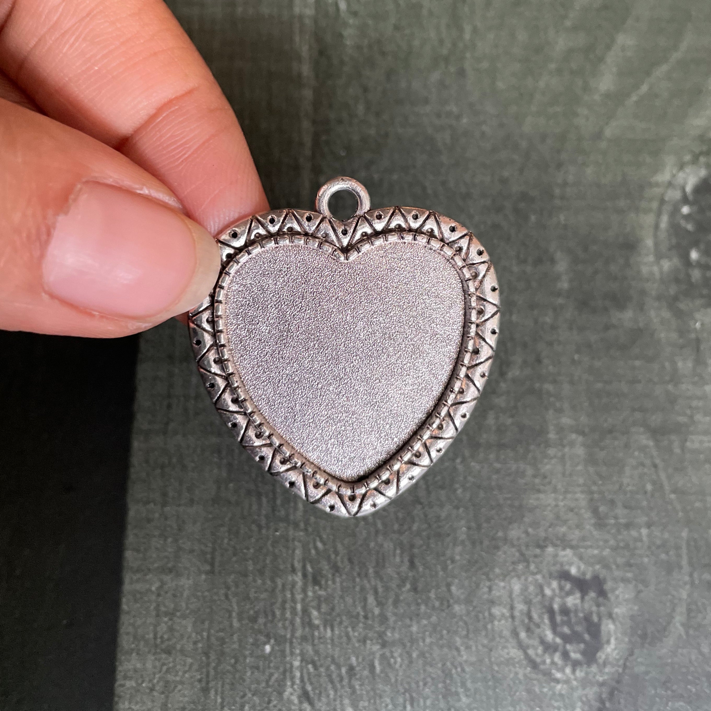 Heart Shape Silver Bazel 18 image 0