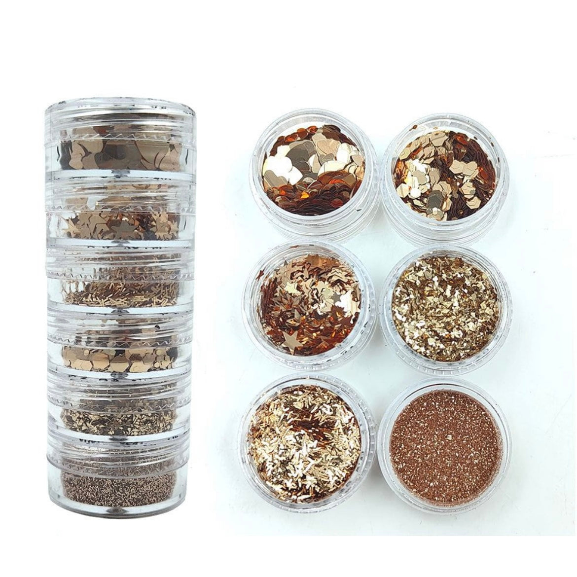 6 in 1 Glitter And Chunks Champagne image 0