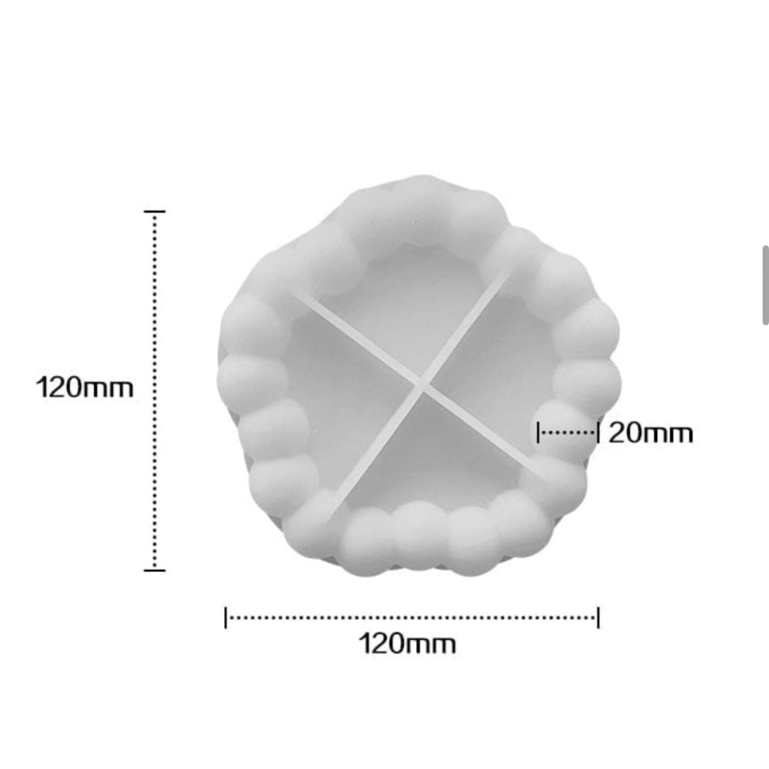 Flower shape with Round Bubble Border Mould image 2