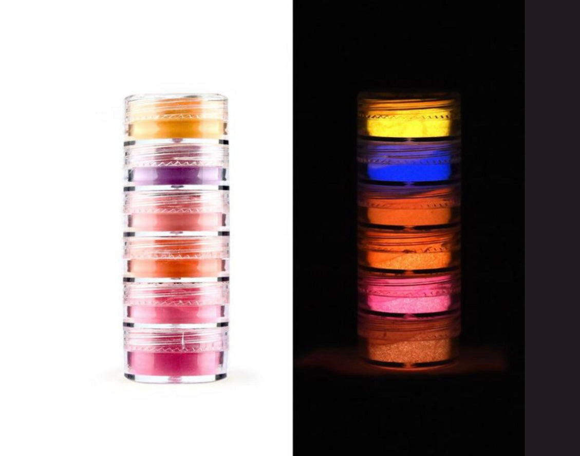 6 in 1 glow in dark mica powder set B image 0