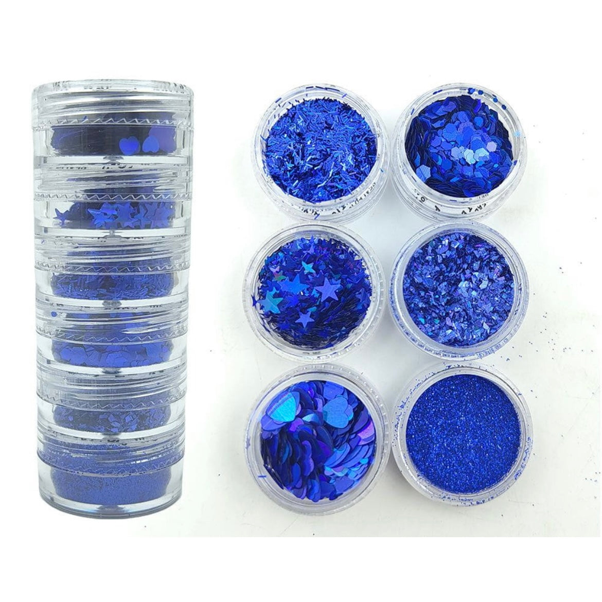 6 in 1 Glitter And Chunks Blue image 0